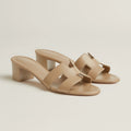 Hermes Oasis Women's Summer Solid Colour One Stirrup High Heel Slipper Shoes #76933