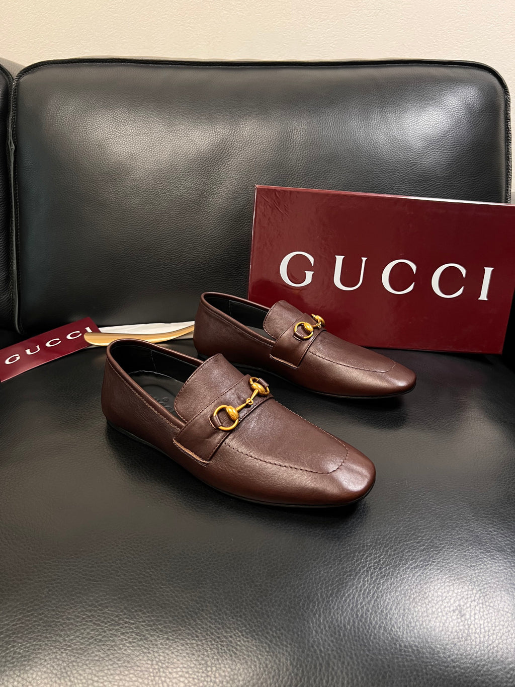 GUCCI Men's Ragazzo Eel Loafer in Dark Brown #388024