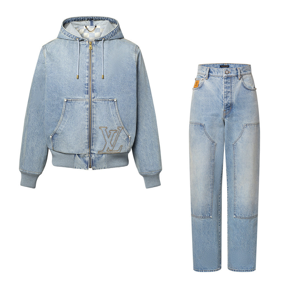 Louis Vuitton Hooded Workwear Denim Blouson Denim Carpenter Pants 1AJBAO 1AJBKS #335609