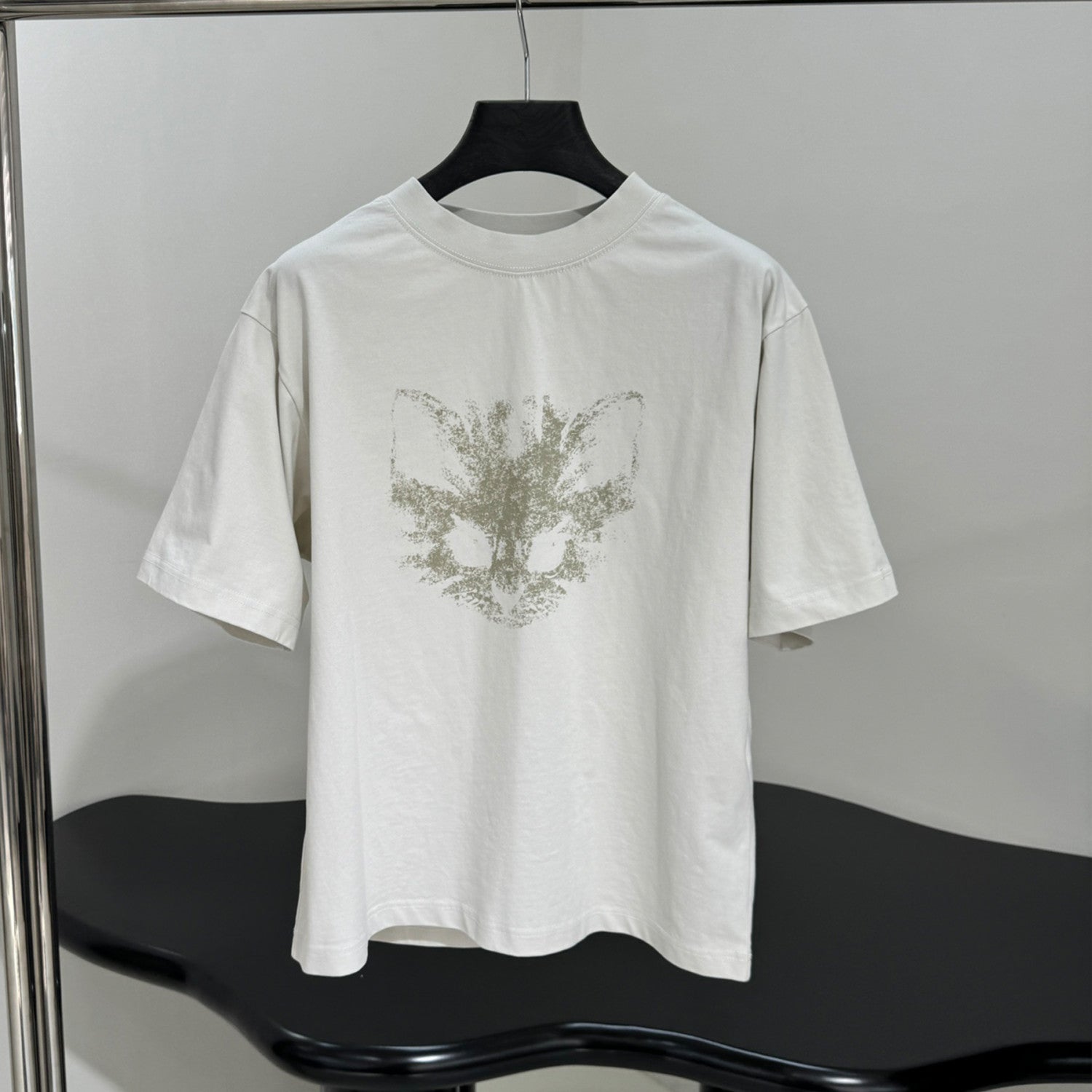 Balenciaga Men's Women's  Winter New Kittycat Medium Fit T-shirt Spring Summer Fashion Black And White Printed Round Neck Short Sleeve Casual T-shirt Ngvp #2487