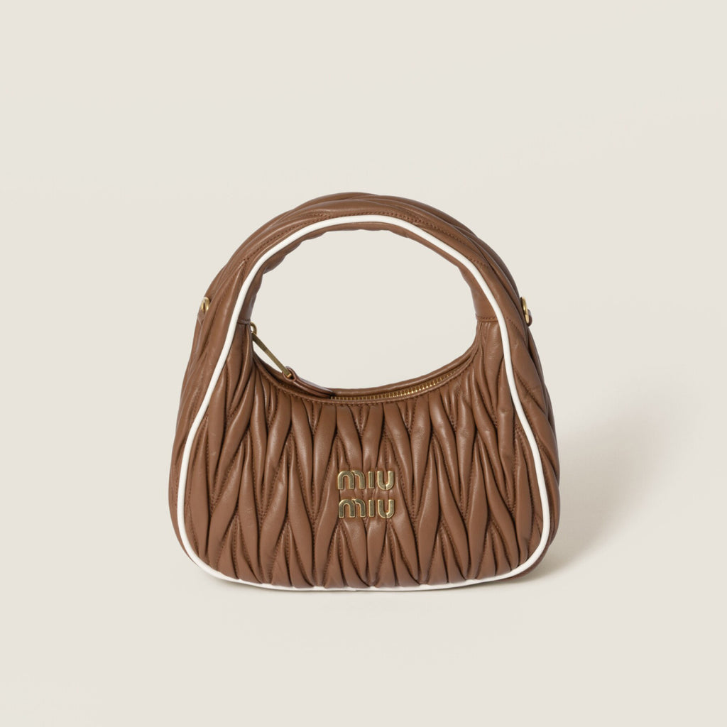 MiuMiu Wander Women's Zipper Closure Quilted Napa Leather Shoulder Crossbody Handbag Bag Bags #76557