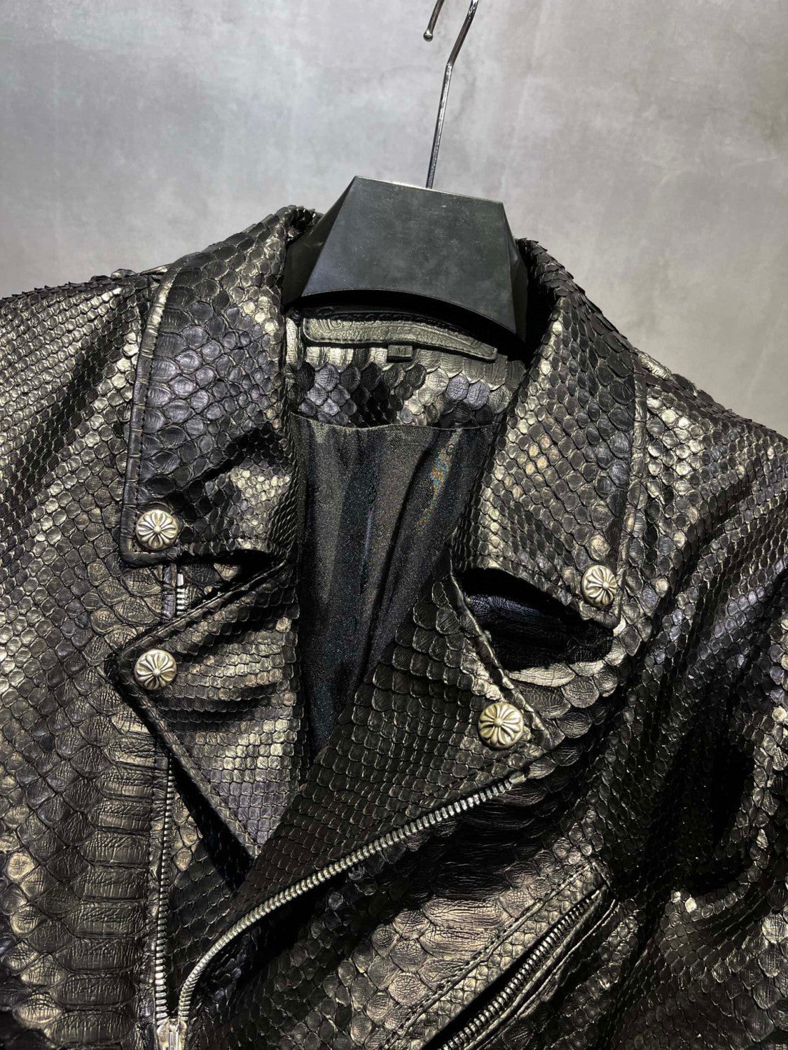 Chrome Hearts Scale Biker Leather Jacket #96638