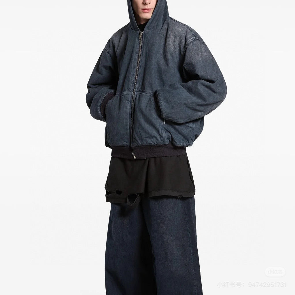 Balenciaga Men's And Women's Spring And Fall Letter Logo Loose Hooded Long Sleeved Zipper Jacket #75249