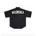 Balenciaga Summer Black Short Sleeve Letter Shirt #94145