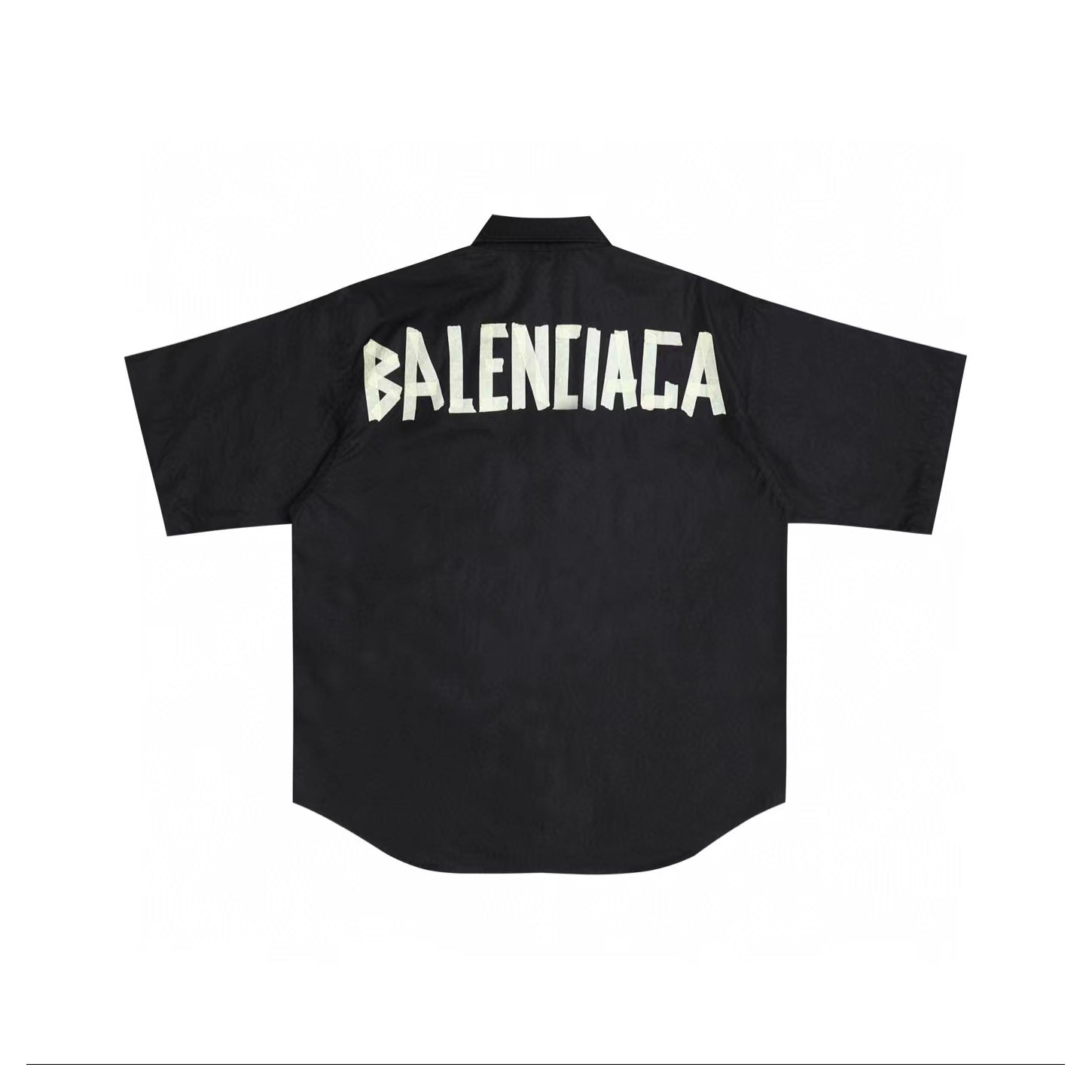Balenciaga Summer Black Short Sleeve Letter Shirt #94145