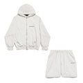 Balenciaga 25FW New Letters Embroidered Logo Hooded Zipper Jacket Cotton Terry Fabric Loose Short Design Simple Embroidery Logo Finished Washing Old destruction Process #332365