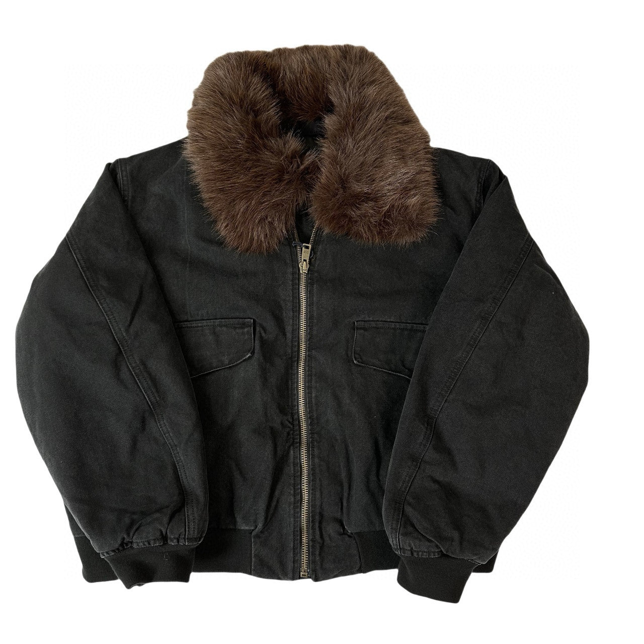 Prada Men's Fall And Winter Hair Collar Black Cotton Jacket Fashion Trend Warm Casual Zipper Short Jacket Coat Ngvp #2196
