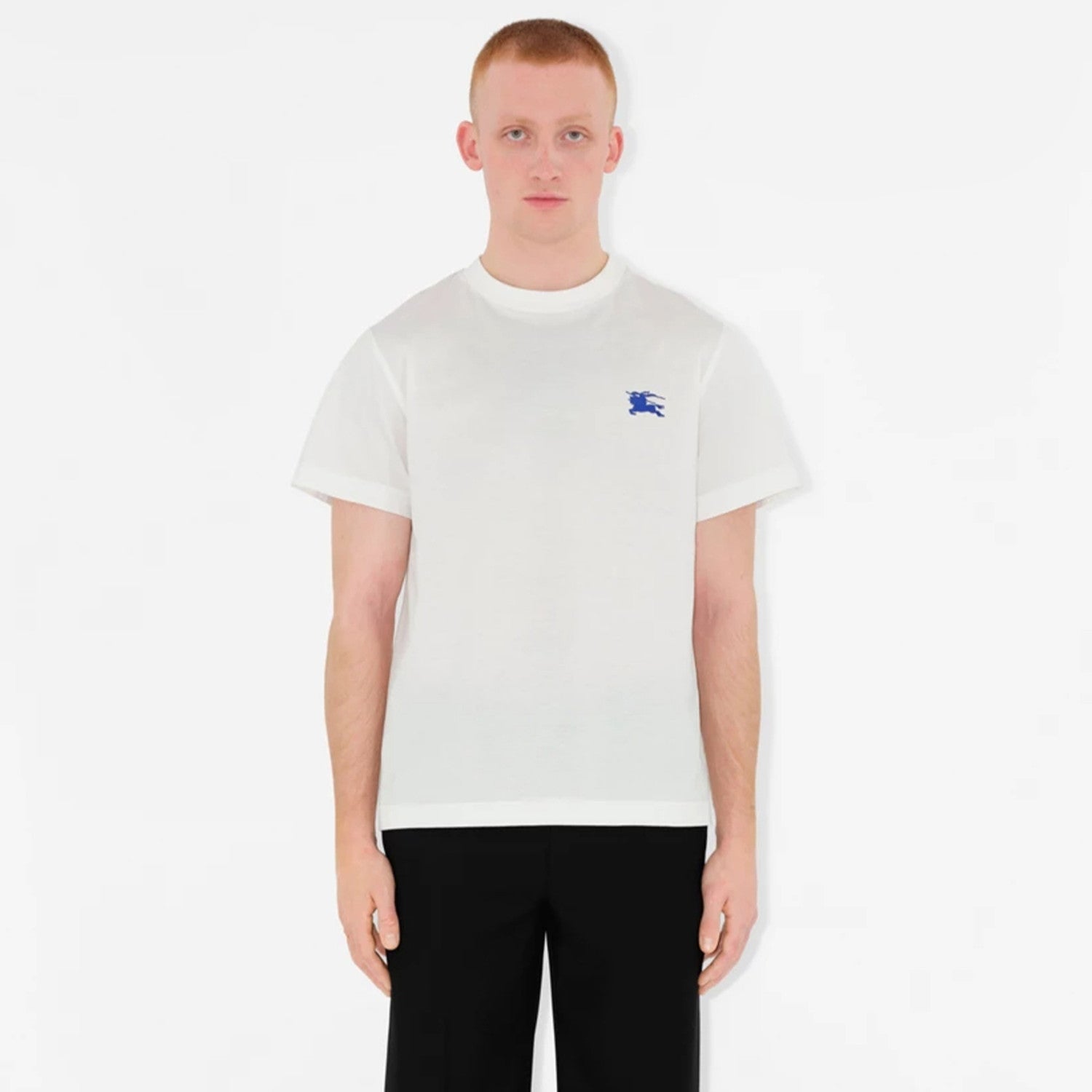 Burberry Men's Spring And Summer Embroidery Logo Solid Colour Cotton T-shirt Fashion Casual Trend Versatile Tee Round Neck Short-sleeved Shirt #71797