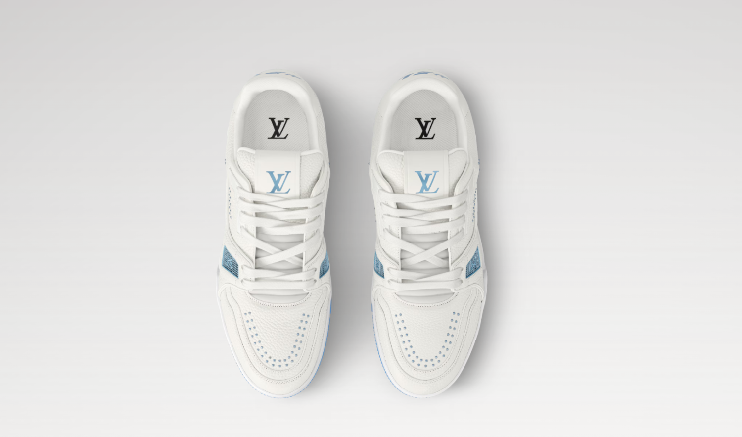 Louis Vuitton Men's & Women's LV Trainer Sneakers All-Season Low-Top Solid-Color Round-Toe Lace-Up Leather Casual Shoes #81532