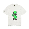 Balenciaga Hi There + Dripley Men's Summer Aged White Plain Knit Medium Fit T-Shirt #76723