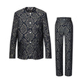 Louis Vuitton Men's Spring and Autumn Solid Color Snake Print Denim Single Breasted Long Sleeve Jacket Jeans Pants Suit Set #76539