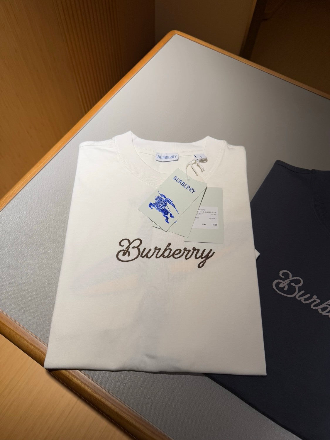 Burberry Men's Summer Solid Color Letter Print Round Neck Cotton Short Sleeve T-Shirt #75517