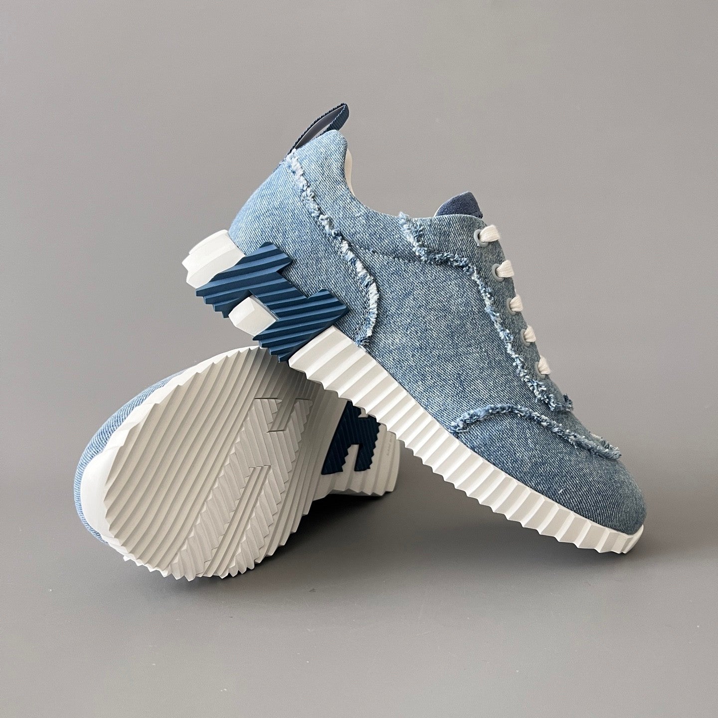 Hermes Bouncing Men's And Women's Spring/Summer Fashion Casual Round Toe Lace Up Low Top Canvas Casual Shoes #78411