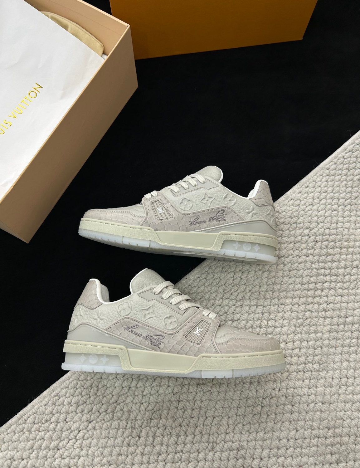 Louis Vuitton Lv Trainer Sneakers Snakeskin Pattern #379384