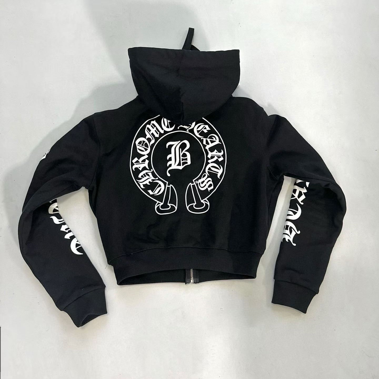 Chrome Hearts Women's And Men's  Spring/Fall Fashion Casual Solid Color Letter Print Hooded Zipper Short Jacket #78689