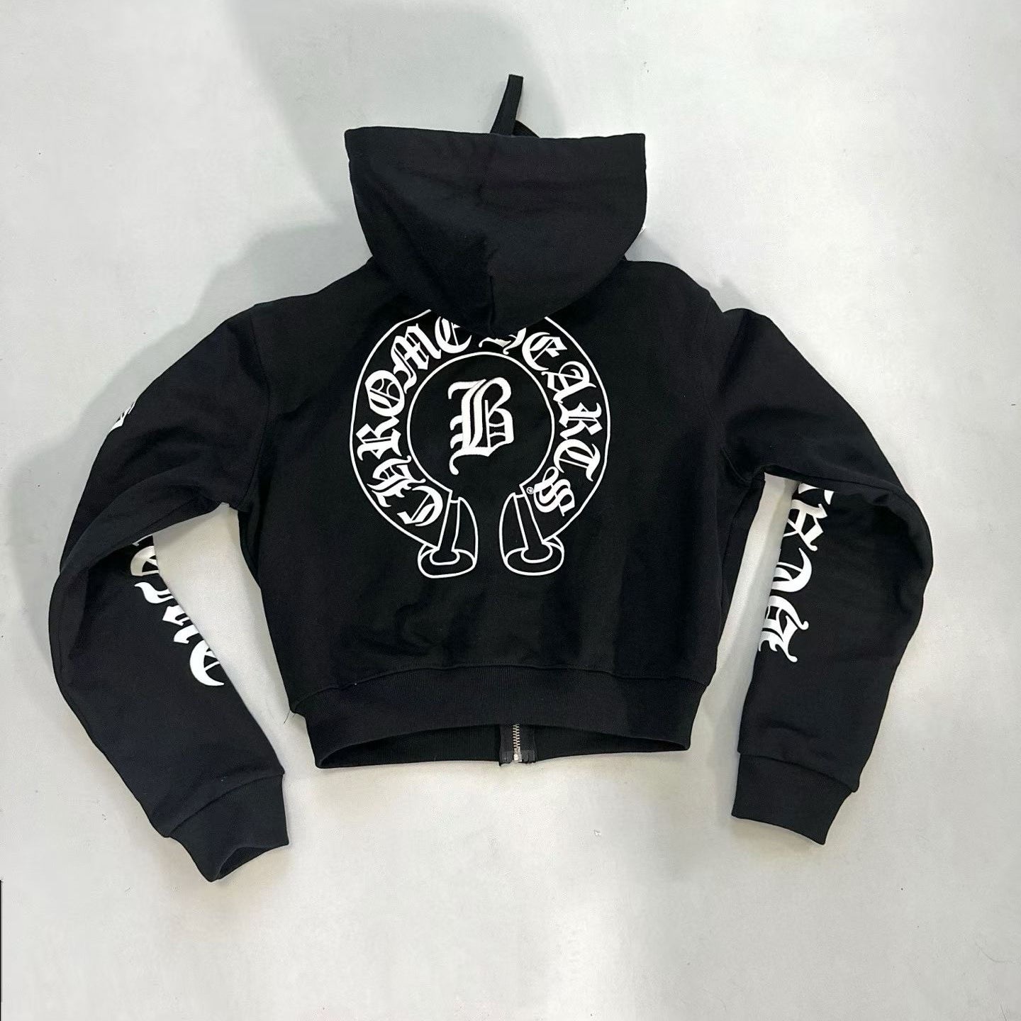 Chrome Hearts Women's And Men's  Spring/Fall Fashion Casual Solid Color Letter Print Hooded Zipper Short Jacket #78689
