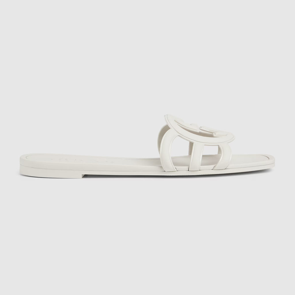 Gucci Women's Summer Double G Hollow out Square Head Flat Slippers Solid Color Casual Shoes #81341