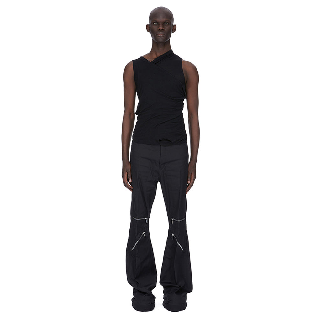Rick Owens Men's Dark Style Trend Zipper God Pants Skinny Leg Long Flared Trousers Trendy High Street Men's Clothing Ngvp #1994