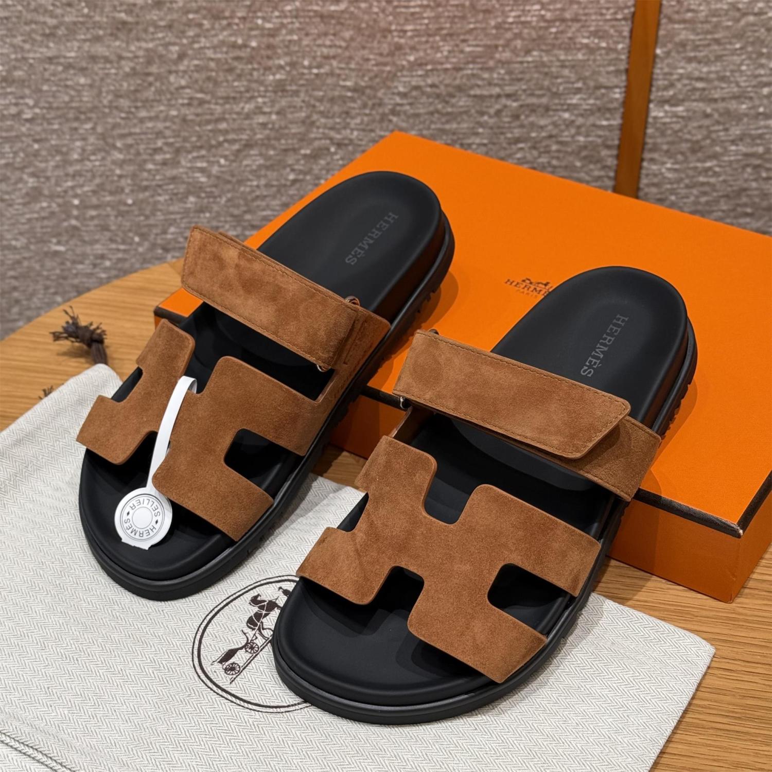 Hermes Women's Autumn and Winter Pure Color Suede Leather Casual Fashion Sandal Mop Shoes #77294