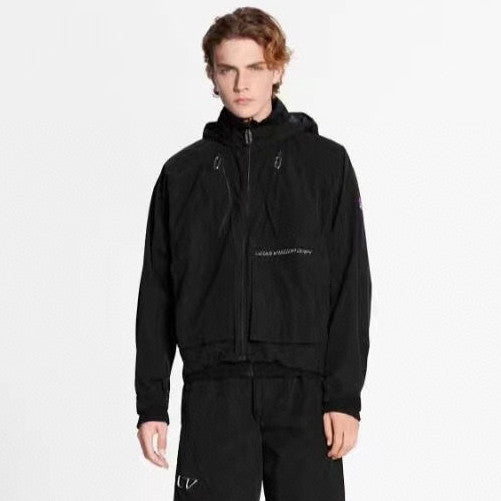 Louis Vuitton Spring/Summer Fashion Casual Solid Color Rainbow Gradient V-Logo Wrinkle Texture Windbreaker Long Sleeve Jacket #79131
