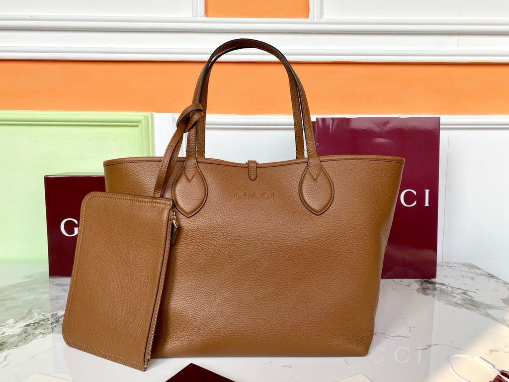 Gucci Women's Totissima Large Reversible Tote Bag in Brown Leather #333292