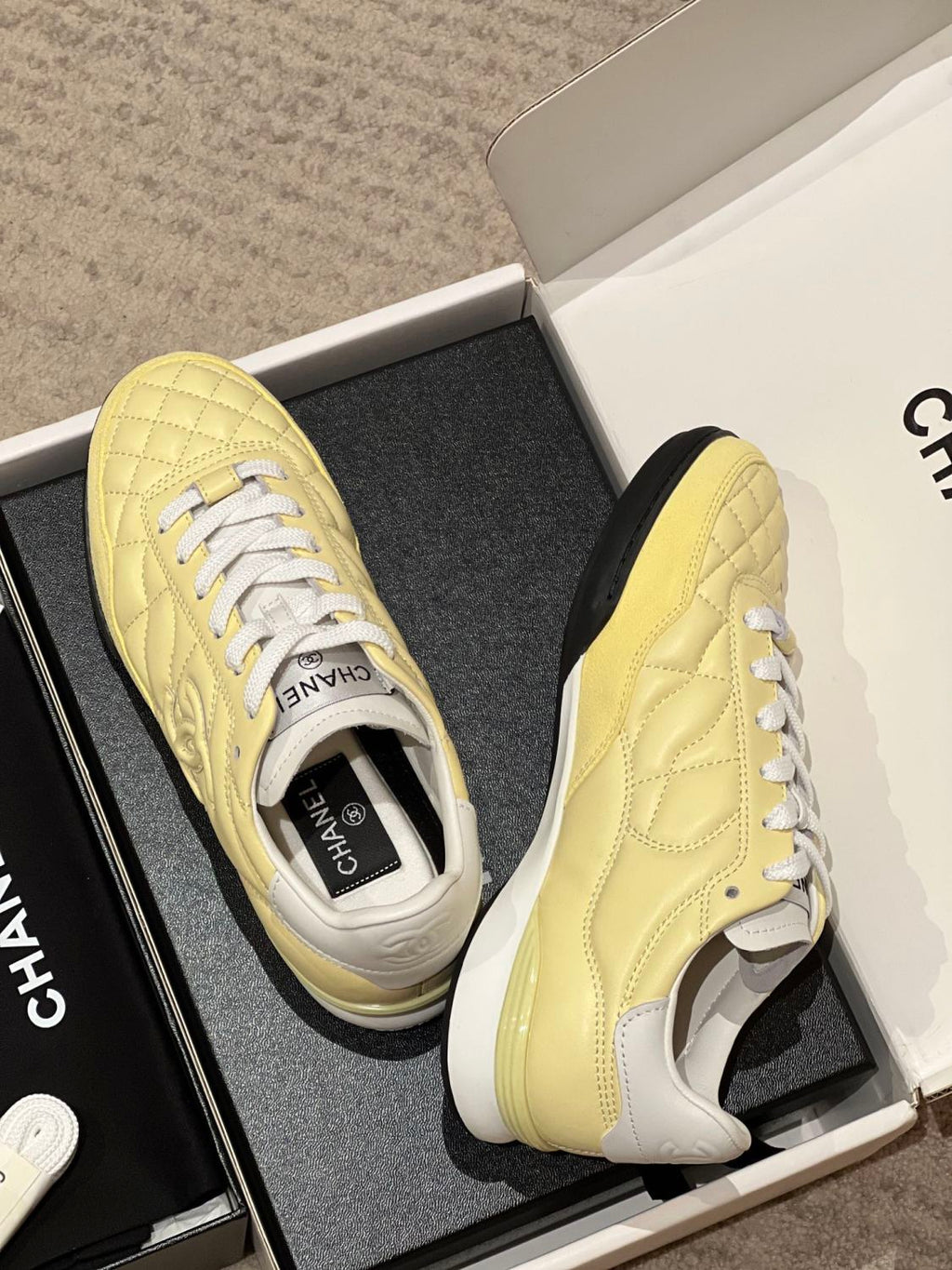 Chanel Men's And Women's Spring/Fall Fashion Casual Round Toe Lace Up Leather Suede Golf Shoes Casual Shoes #78779