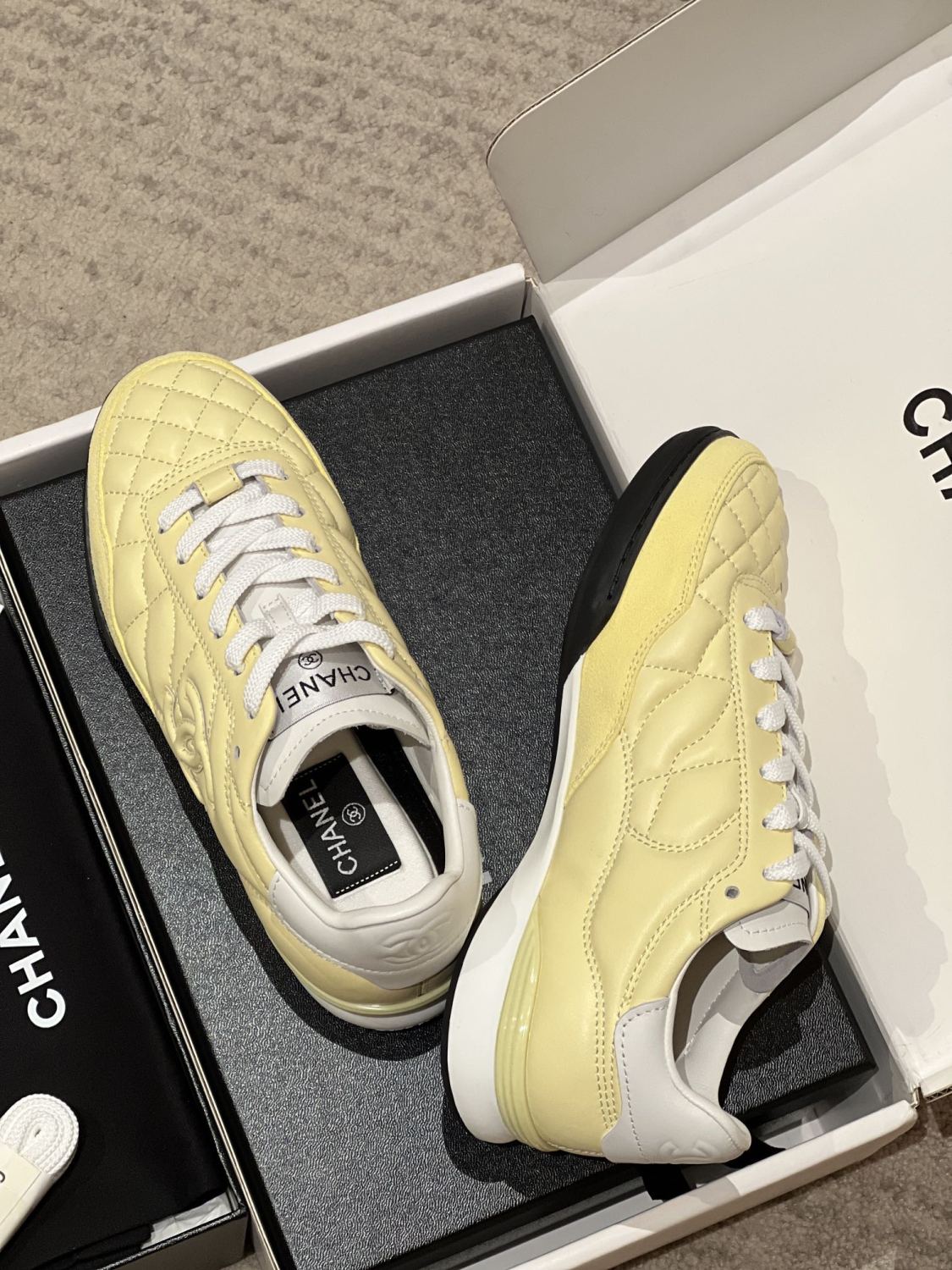 Chanel Men's And Women's Spring/Fall Fashion Casual Round Toe Lace Up Leather Suede Golf Shoes Casual Shoes #78779