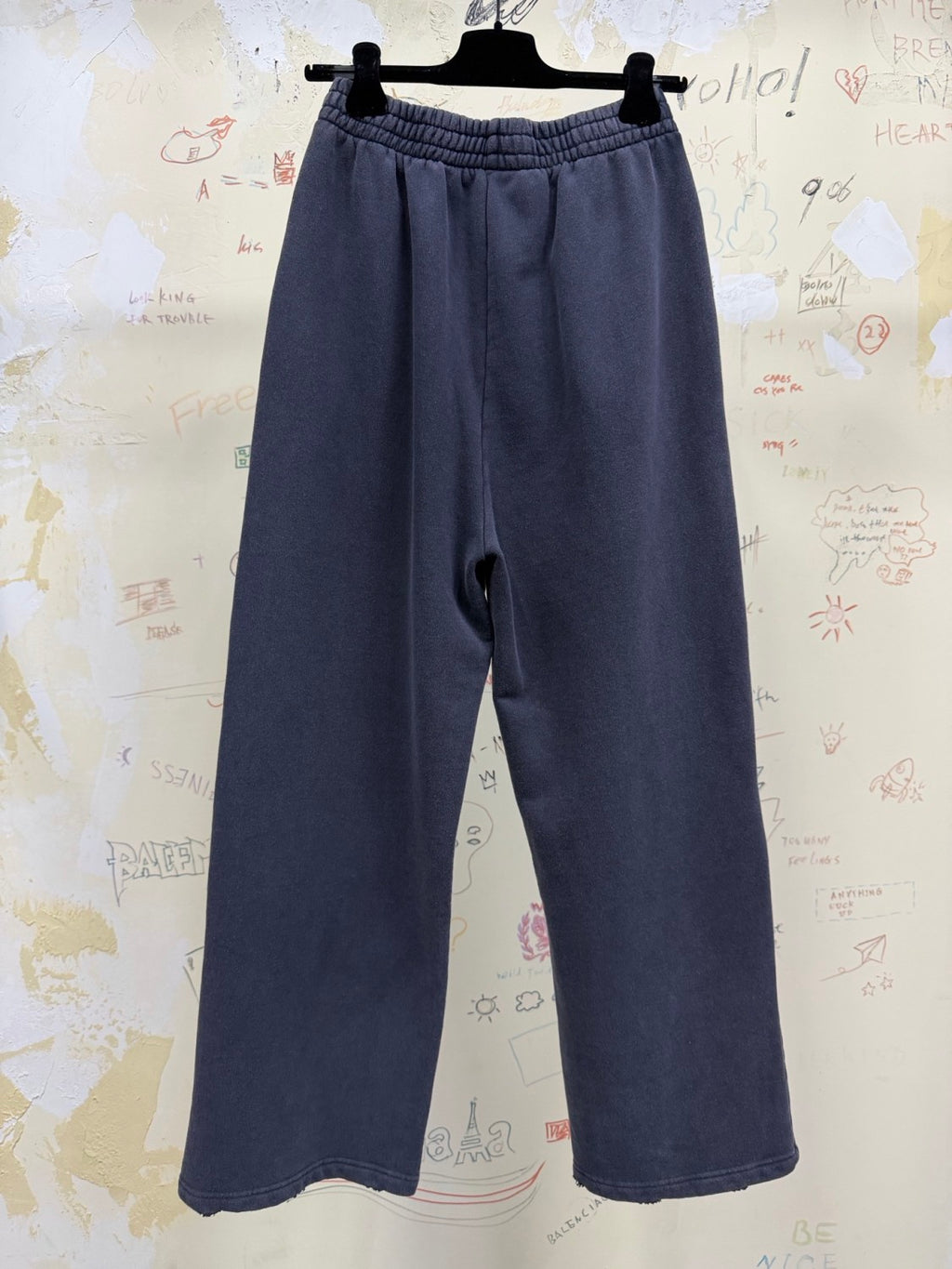 Balenciaga Top-quality version Men's Transparent Tape Baggy Pants in Faded Black White #376443
