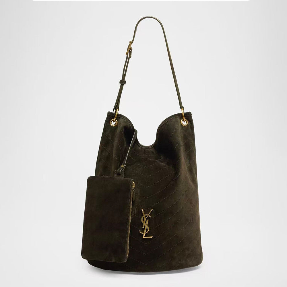 Saint Laurent NIKI Supple Bucket in Suede in Brown #337074