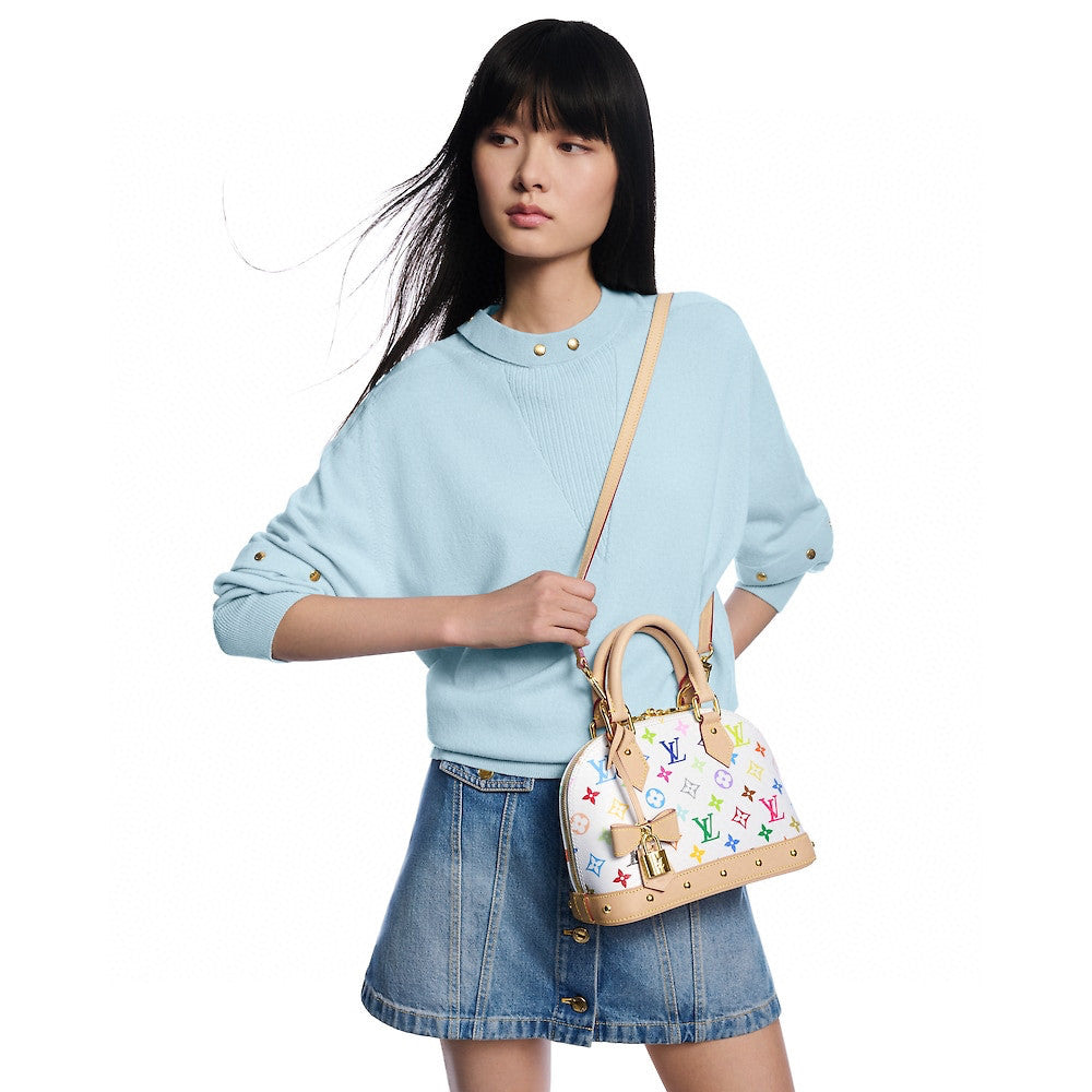 Louis Vuitton LV x TM ALMA BB Women's Letter Printed Zipper Closure Removable Shoulder Strap Calfskin Shoulder Crossbody Handbag Bag Bags #76676
