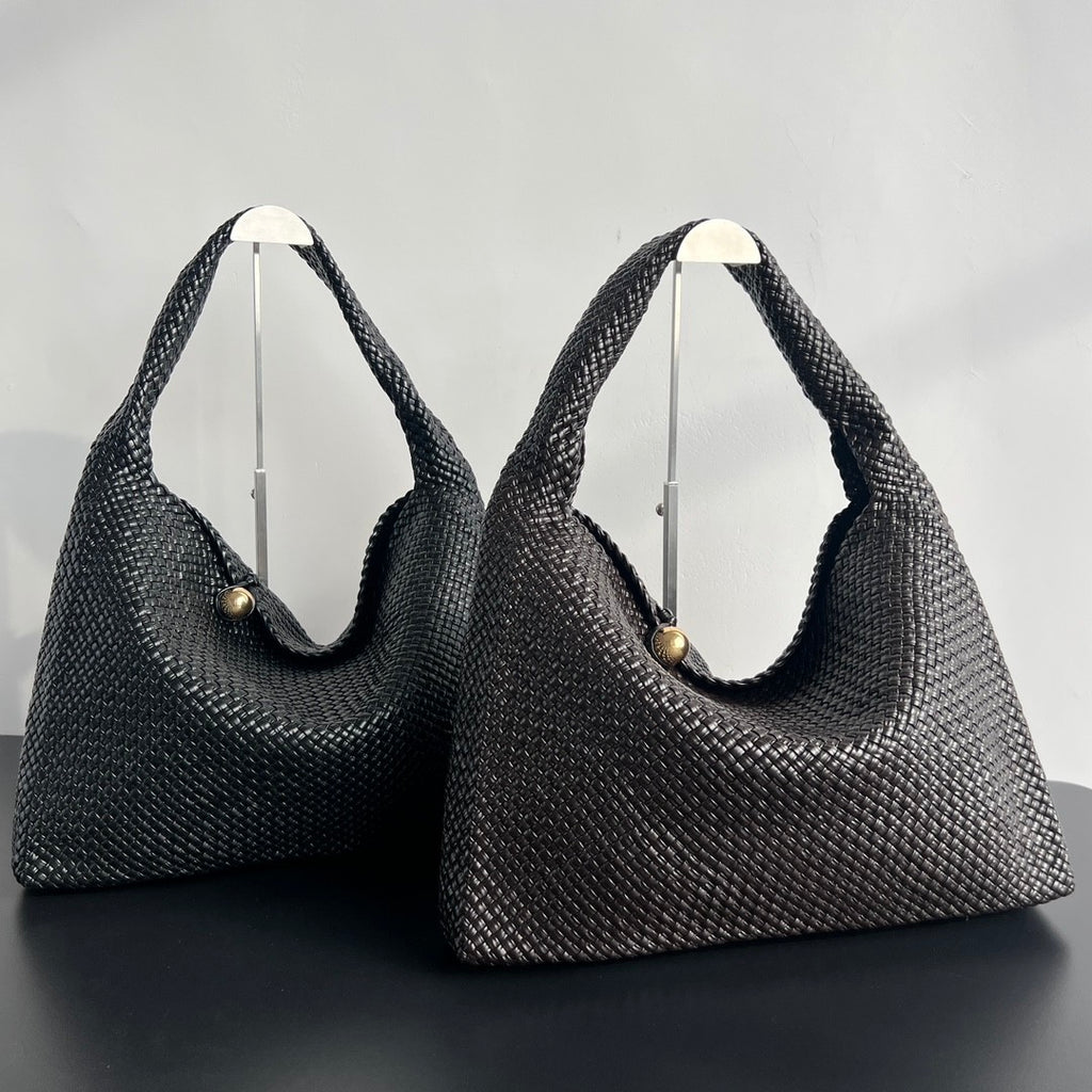 Bottega Veneta Tosca Woven Solid Colour Woven Leather Metallic Ball Decoration Flap Closure Handbag Shoulder Bag Bags #76882