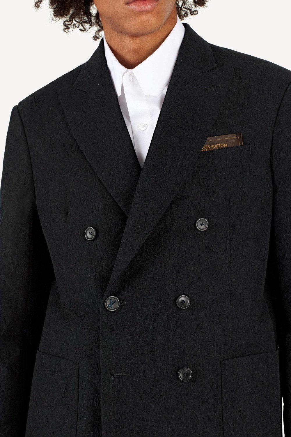 Louis Vuitton Men's Spring And Fall Solid Color Letters Dark Print Double Breasted Long Sleeved Suit Jacket Pants Suit Set #72912