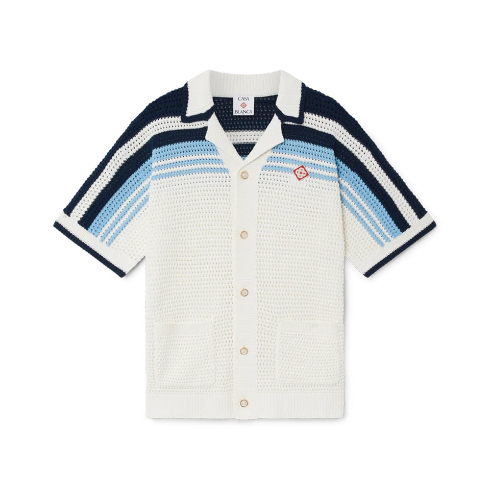 Casablanca Woven Striped Sweater Short-sleeved Shirt Shorts #335805