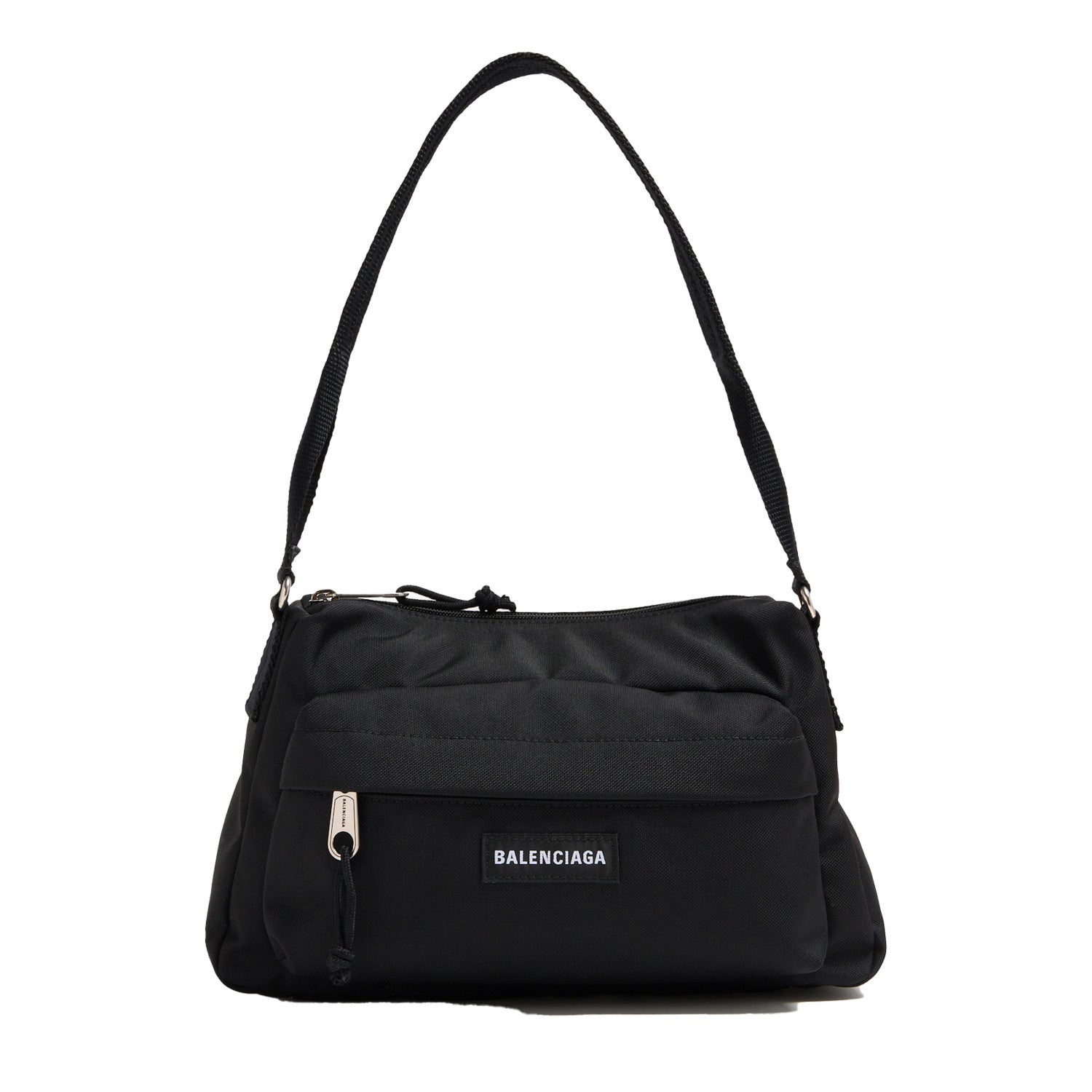 Balenciaga Special Offer Bags Paris Explorer Mens Black Fabric Handbag Letter Logo Detail Zipper Closure Top Handle Shoulder Bag temporary
