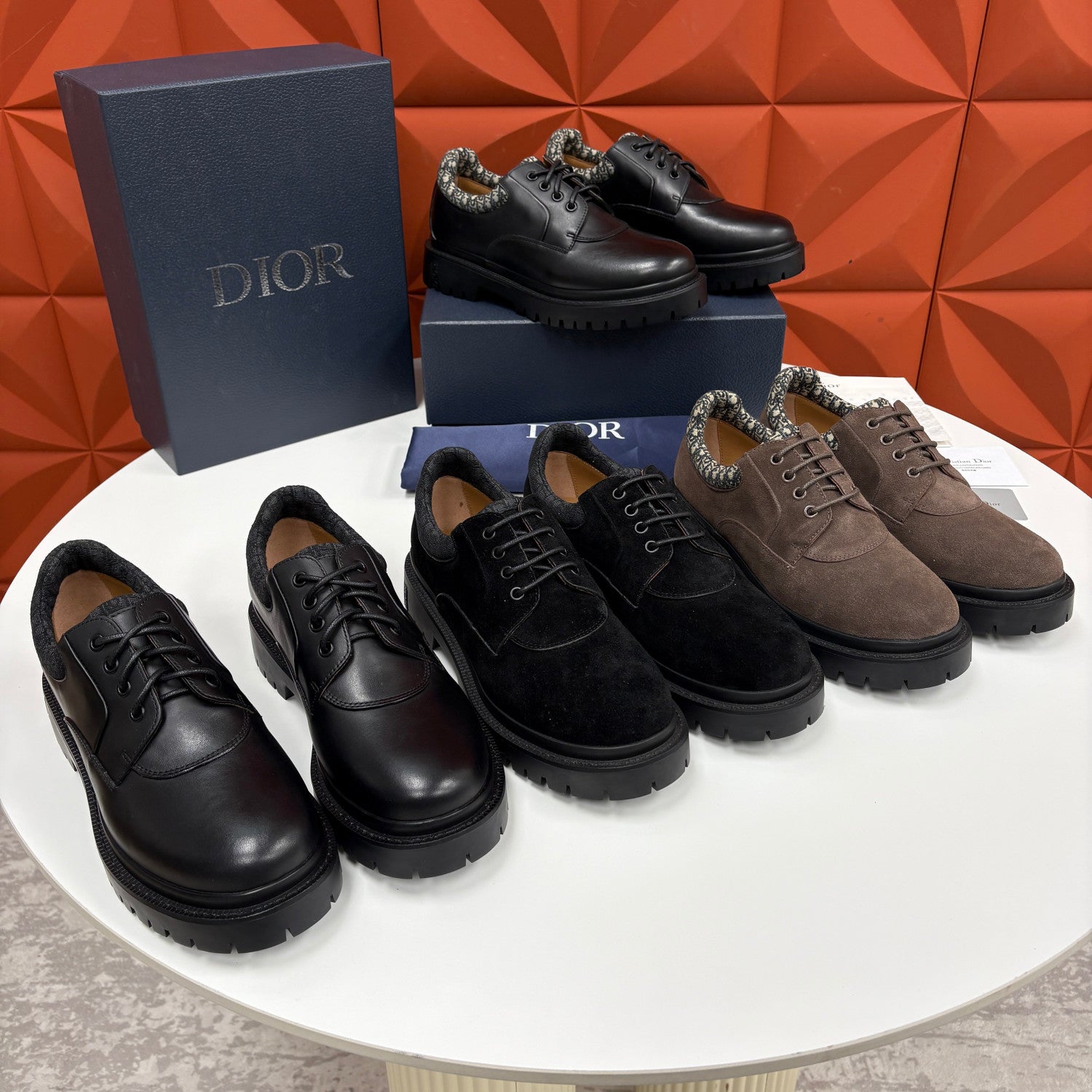 DIOR Dior Explorer III Derby Shoe Black Smooth Calfskin and Black Dior Oblique Jacquard #336111