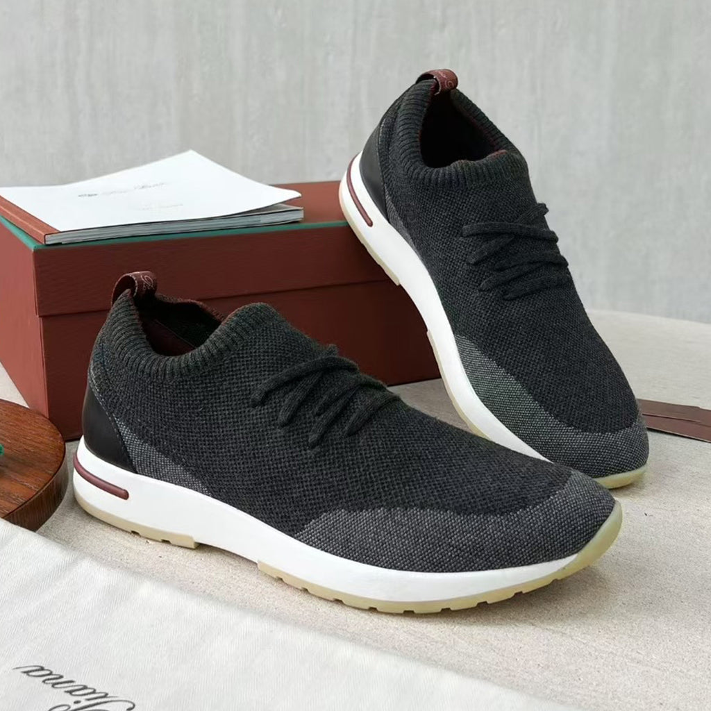 Loro Piana 360 Lp Flexy Walk Men's Autumn/winter Sports Shoes Two-tone Fashion Luxury Knit Comfortable Casual Footwear Ngvp #2435