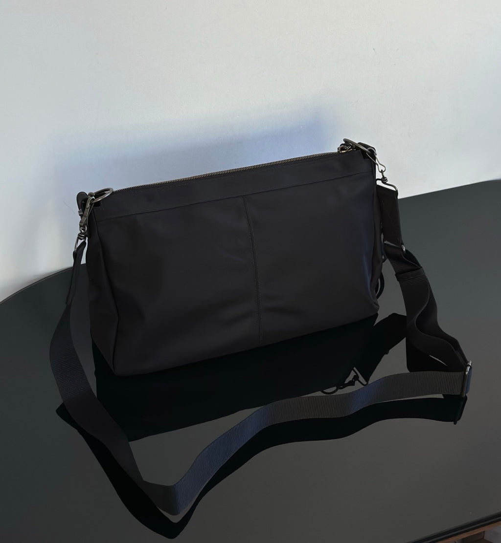 Balenciaga Men's Le City Moto Medium In Black Retro Nylon Motorcycle Bag Stylish Casual Crossbody Shoulder Bag #194664