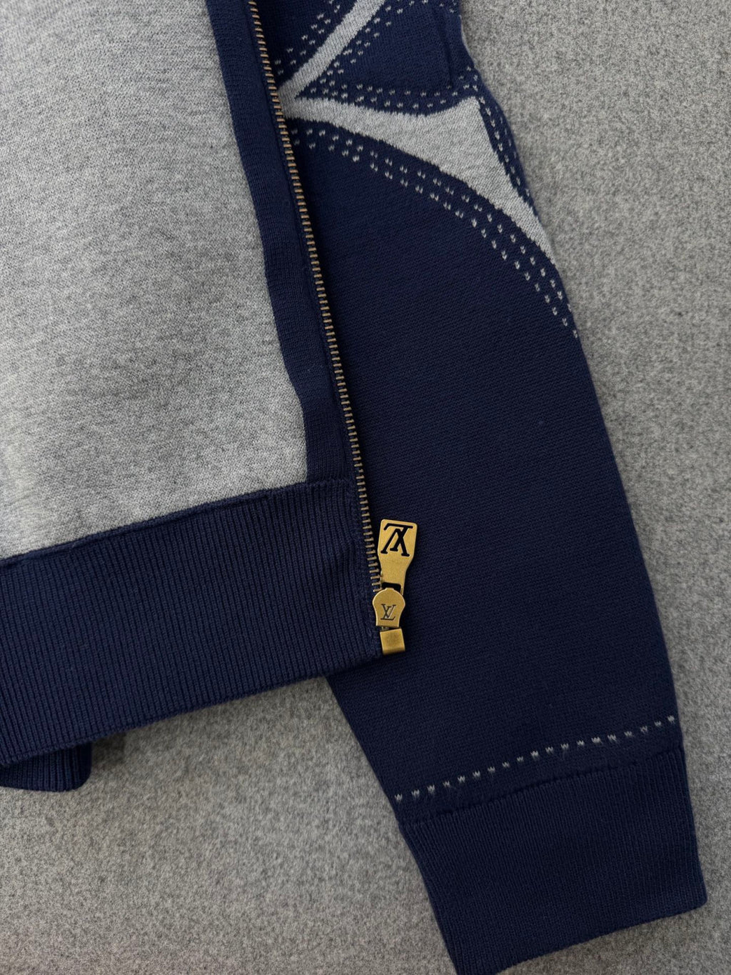 Louis Vuitton Graphic Intarsia Zipped Cotton Hoodie #334469