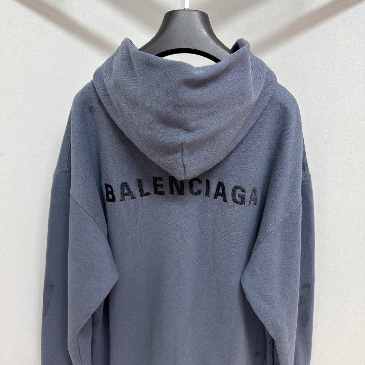 Balenciaga BACK HOODIE Men's Spring/Autumn Fashion Casual Solid Color Embroidered Zipper Gathered Cuffs Waist Hooded Cardigan Jacket Sweatshirt #78283