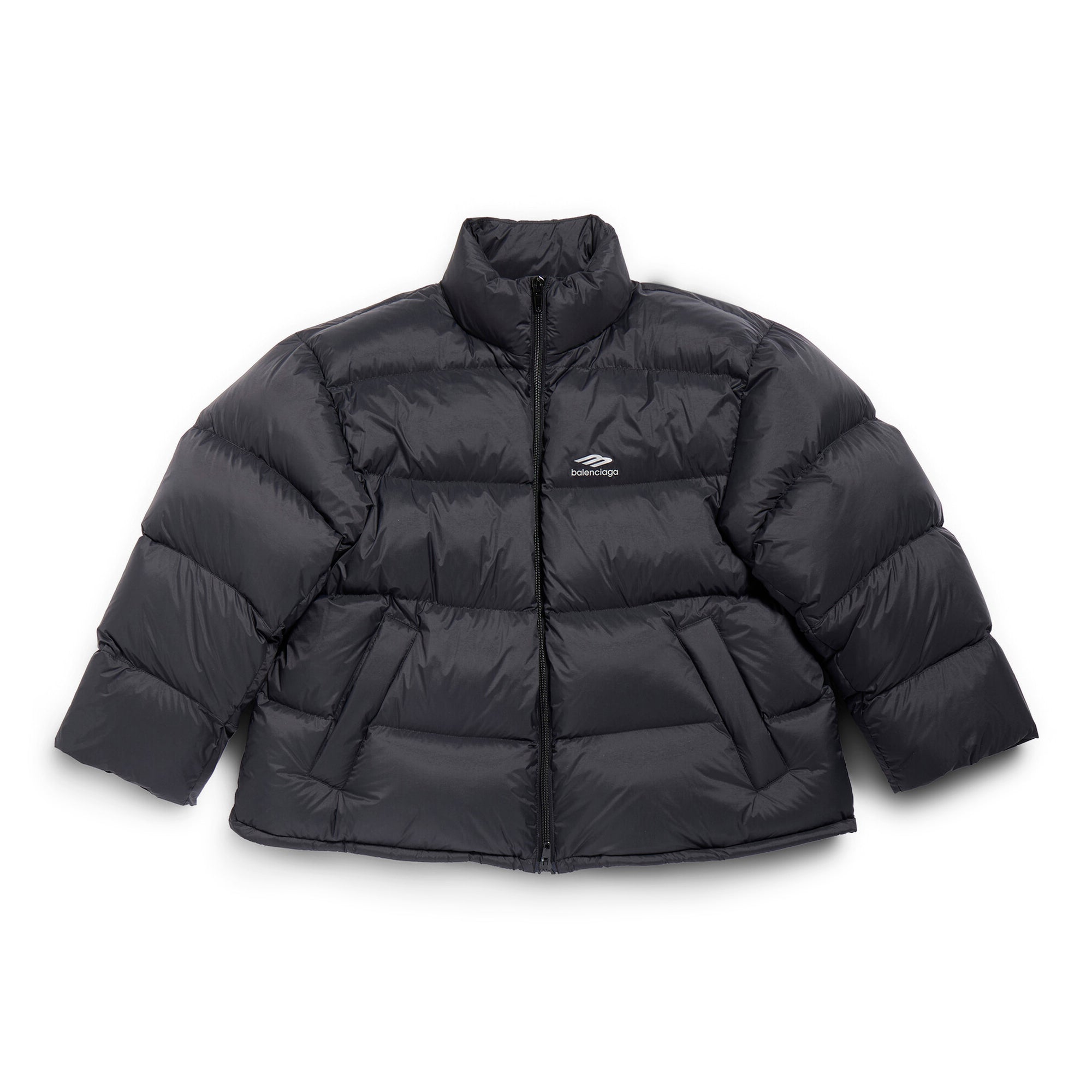 Balenciaga Men's Winter Skiweare - 3B Sports Lcon Ski Puffer In Black Zip Down Jacket #97386