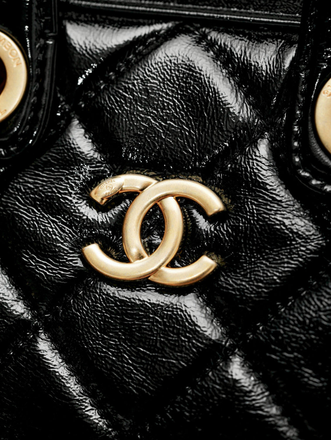 Chanel Women's Solid Color Lacquered Grained Calfskin Handbag Shoulder Bag Bowling Bags #77763