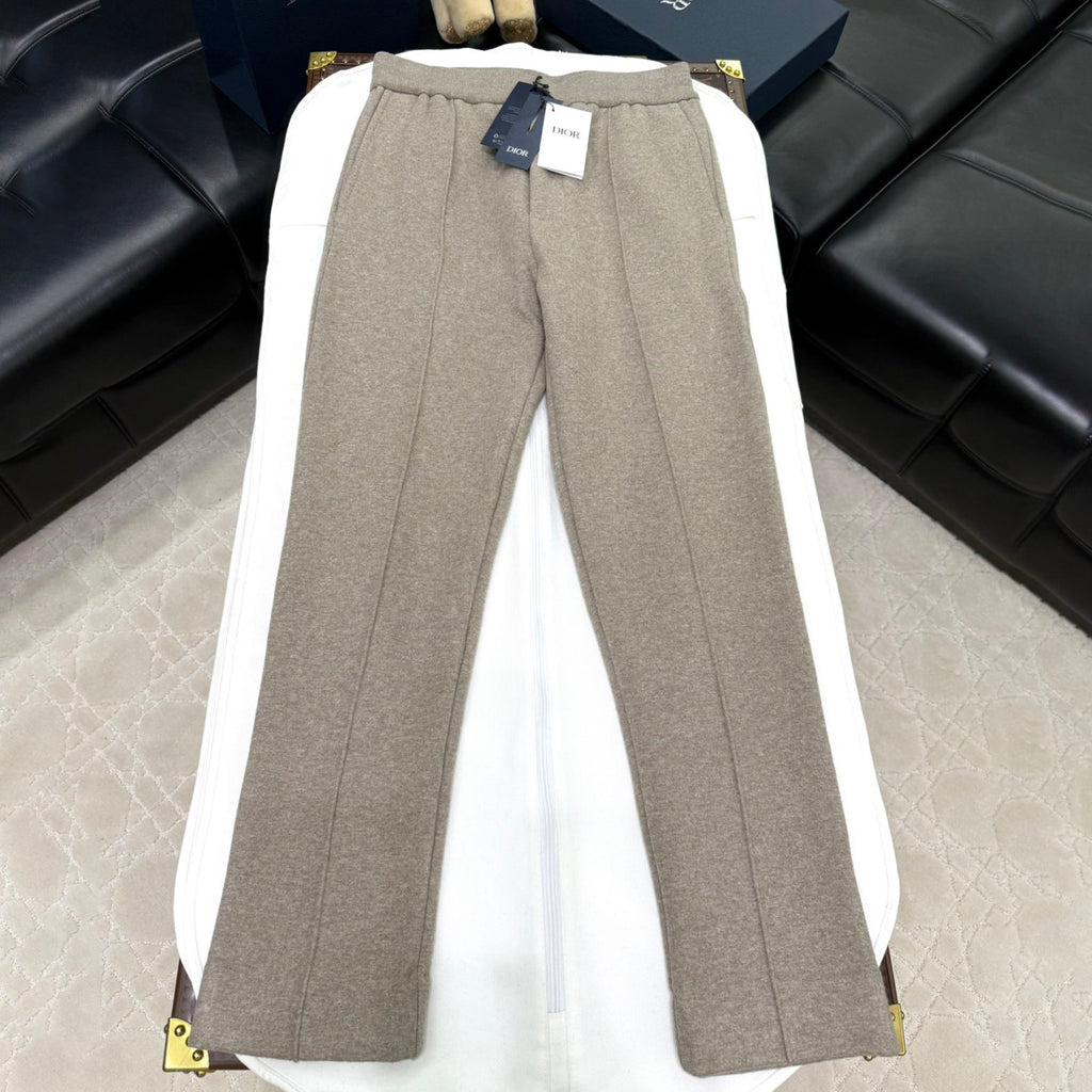 Dior Men's Spring and Autumn Solid Color Jacquard Cashmere Hooded Zipper Long Sleeve Jacket Drawstring Lace-Up Leisure Pants Suit Set #74477