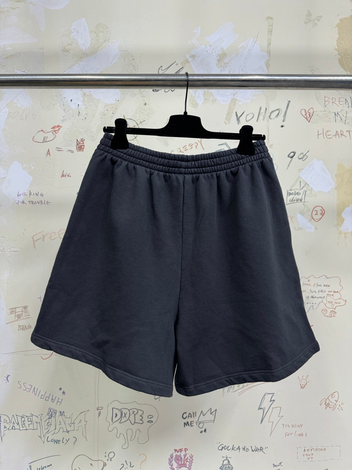 Balenciaga Men's Summer Solid Color Stretch Waist Tie Athletic Casual Shorts #75749