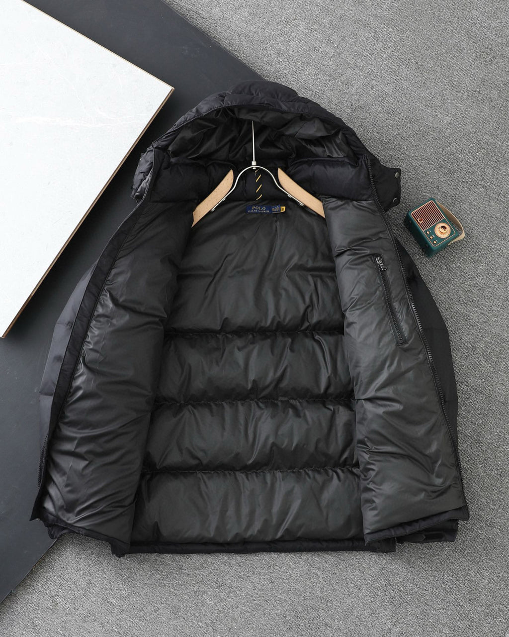 Ralph Lauren Men's Winter Solid Color Embroidered Logo Print Hooded Zipper Long Sleeve Puffer Down Jacket #77217