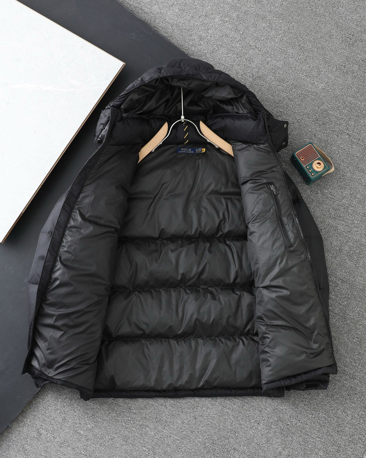 Ralph Lauren Men's Winter Solid Color Embroidered Logo Print Hooded Zipper Long Sleeve Puffer Down Jacket #77217
