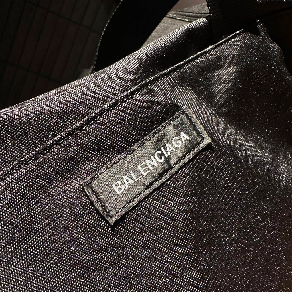 Balenciaga Men's Black Letter Logo Zipper Closure Polyester Backpack Shoulder Bag Tote Bags #75667