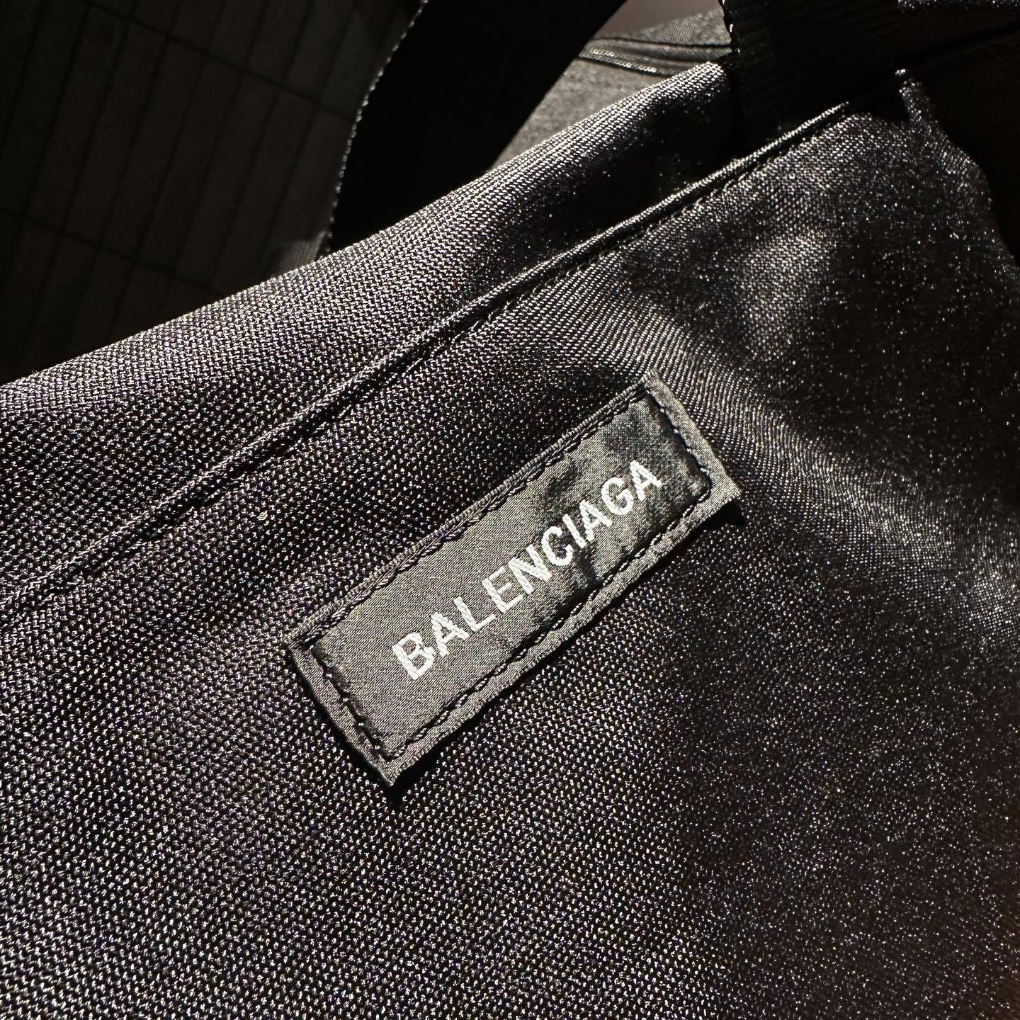 Balenciaga Men's Black Letter Logo Zipper Closure Polyester Backpack Shoulder Bag Tote Bags #75667