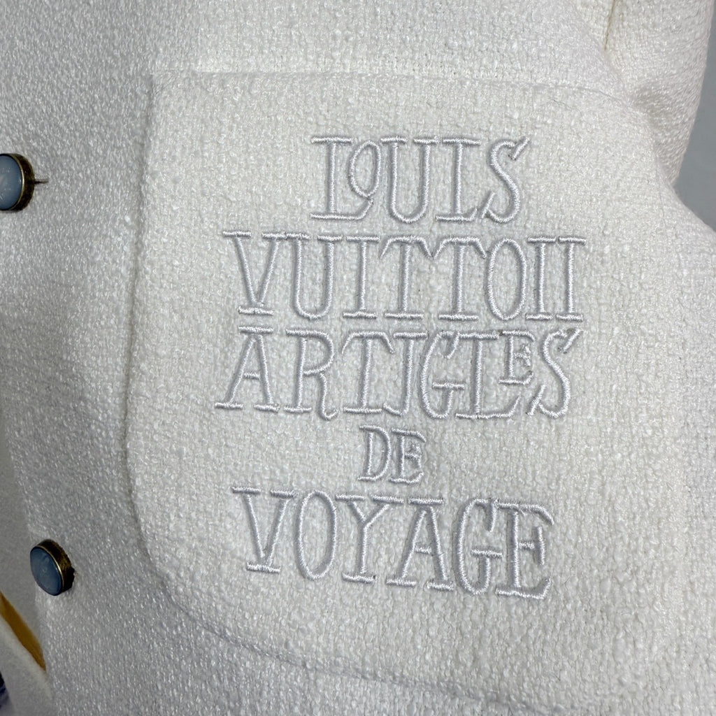 Louis Vuitton Men's Spring/Fall Solid Color Classic Casual Cotton Letter Embroidered Logo Collarless Single Breasted Long Sleeved Jacket #78269