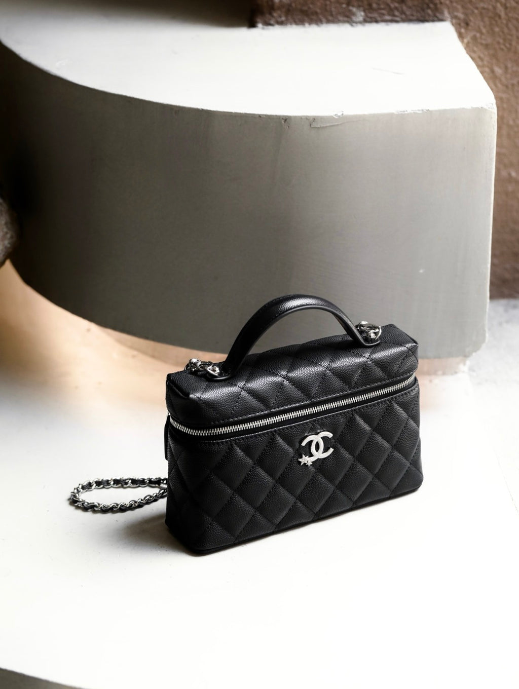 Chanel Meteor Series Star Lunchbox Bag Cosmetic Bag Box Luxury Black Leather Premium Banquet Bags Ap4854 #81422