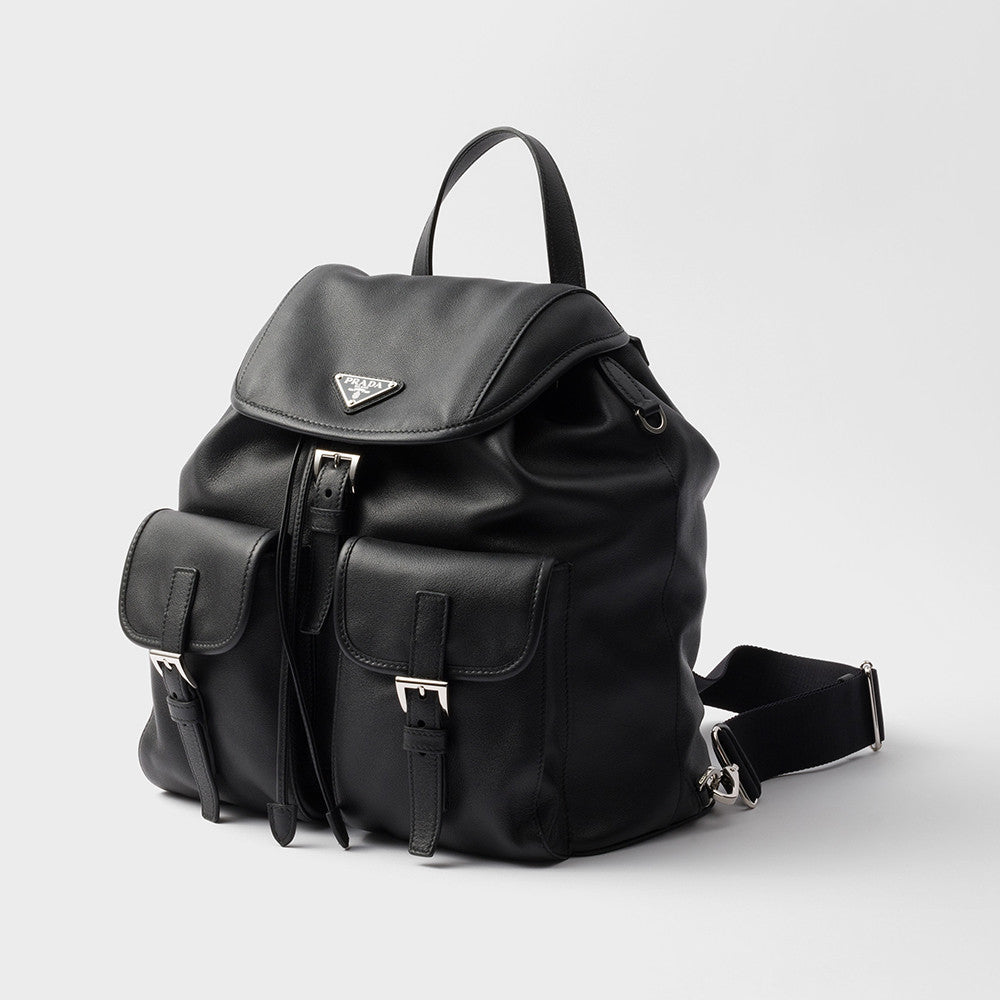 PRADA Black Medium Leather Backpack #383384